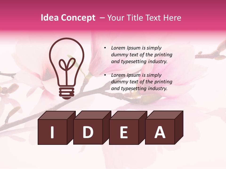 Pink Spring Flowers With Reflection PowerPoint Template