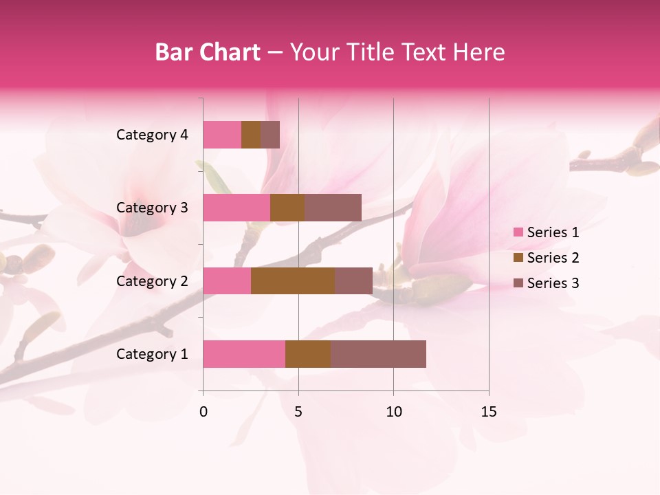 Pink Spring Flowers With Reflection PowerPoint Template