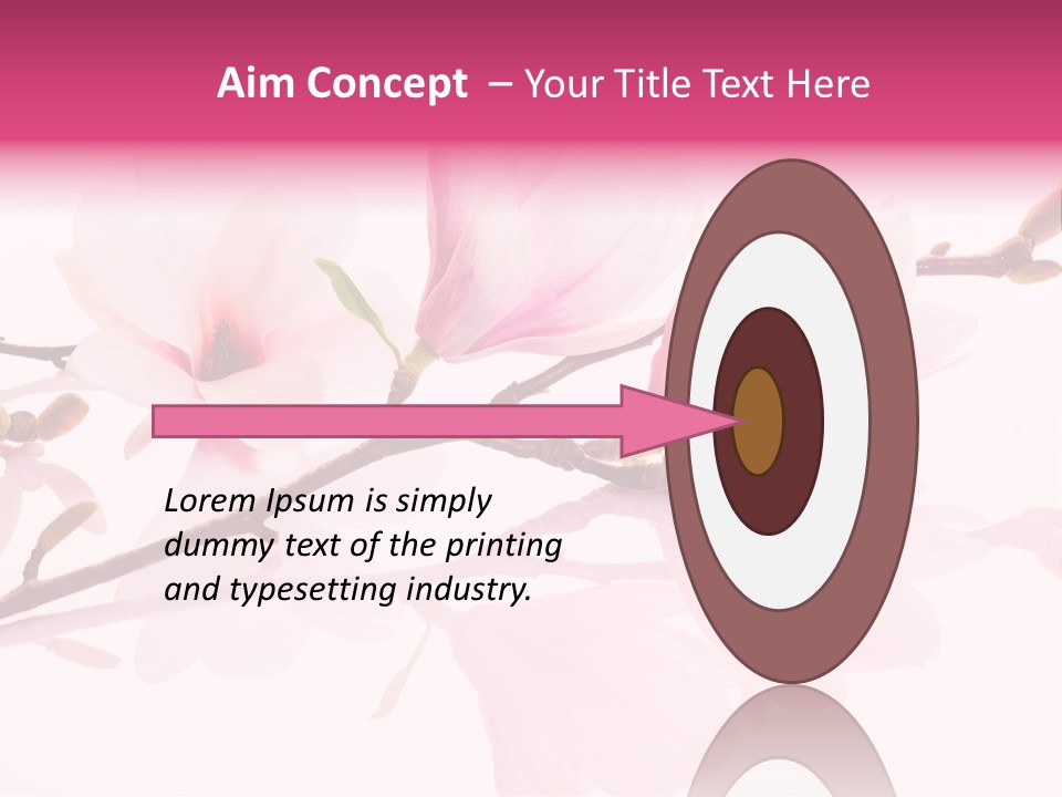 Pink Spring Flowers With Reflection PowerPoint Template