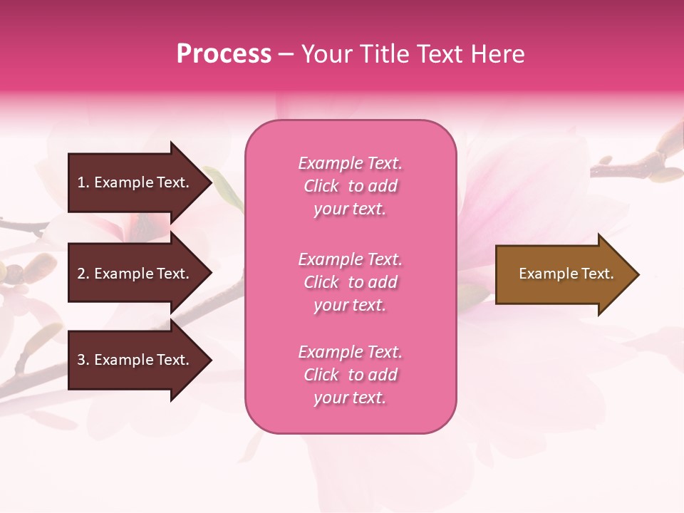 Pink Spring Flowers With Reflection PowerPoint Template