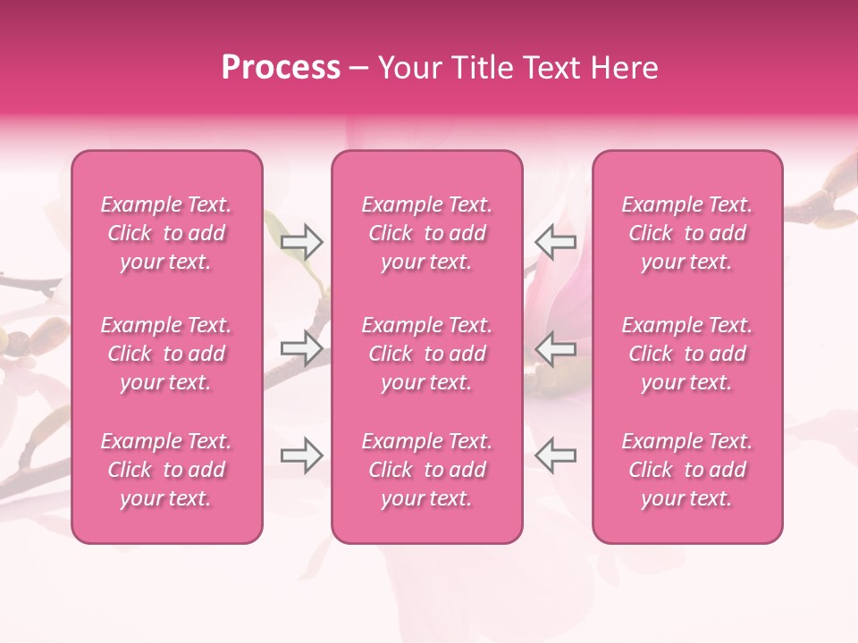 Pink Spring Flowers With Reflection PowerPoint Template