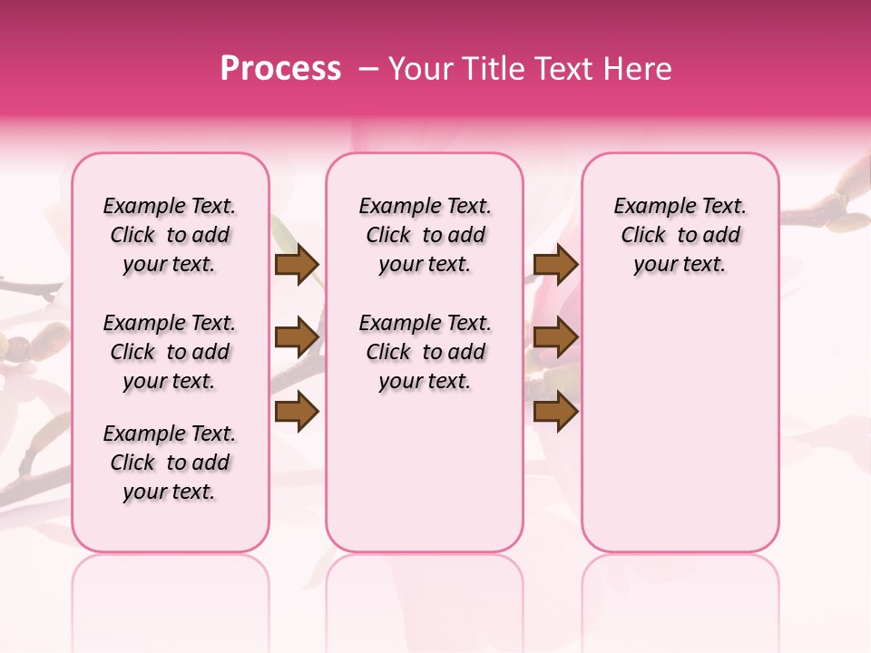 Pink Spring Flowers With Reflection PowerPoint Template