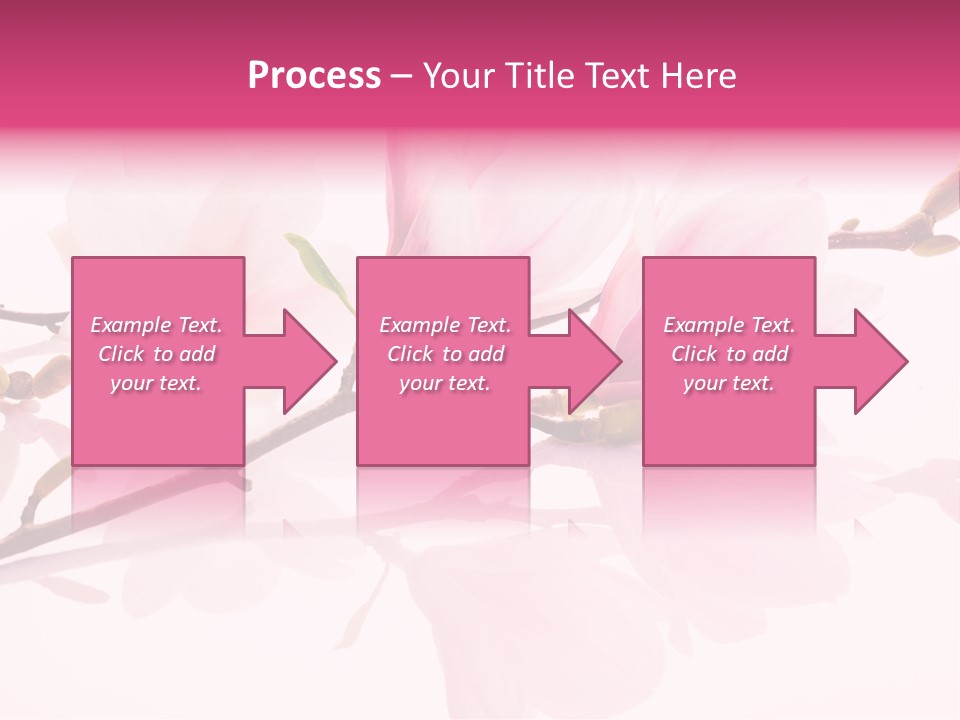 Pink Spring Flowers With Reflection PowerPoint Template
