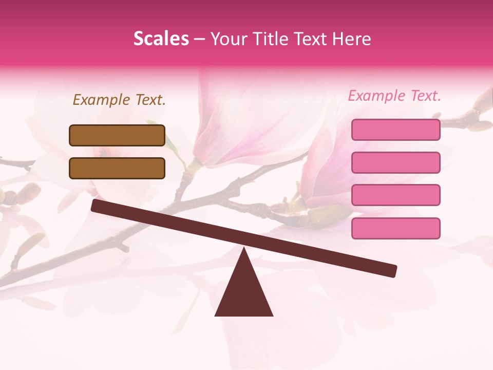 Pink Spring Flowers With Reflection PowerPoint Template