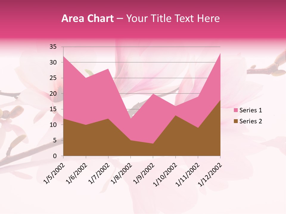 Pink Spring Flowers With Reflection PowerPoint Template