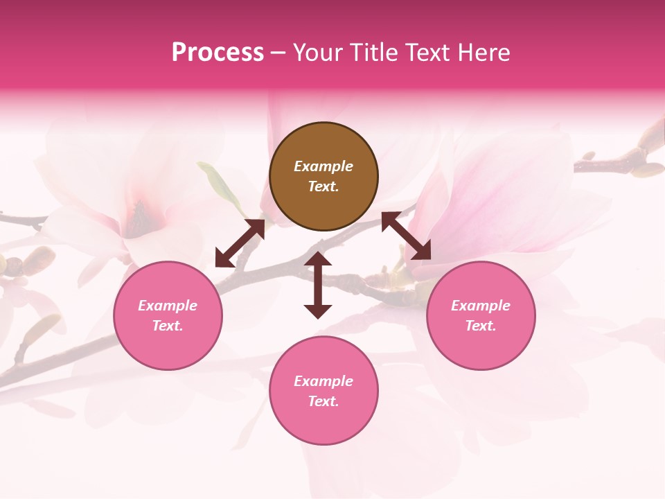 Pink Spring Flowers With Reflection PowerPoint Template