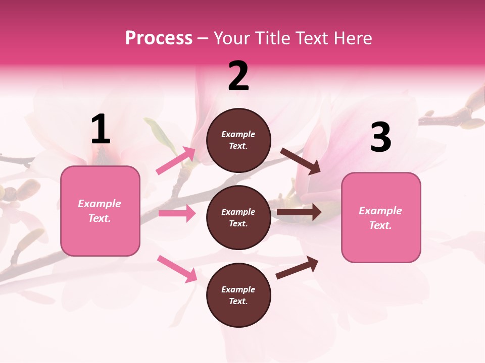 Pink Spring Flowers With Reflection PowerPoint Template