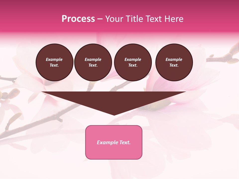 Pink Spring Flowers With Reflection PowerPoint Template