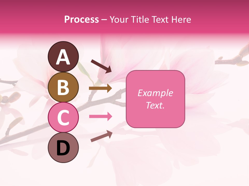 Pink Spring Flowers With Reflection PowerPoint Template