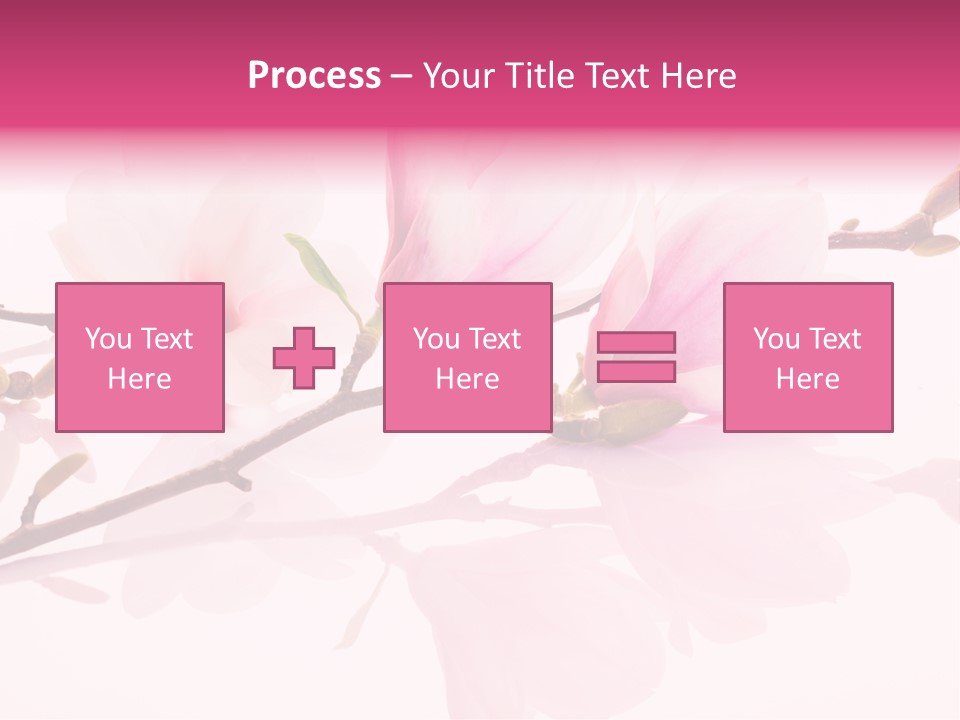 Pink Spring Flowers With Reflection PowerPoint Template