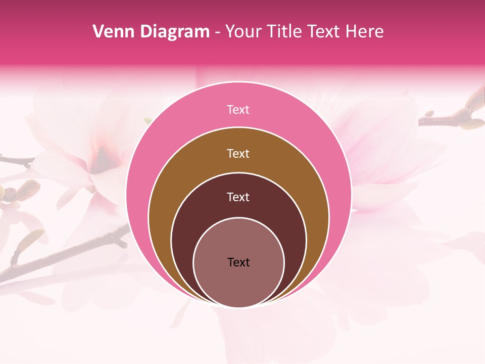 Pink Spring Flowers With Reflection PowerPoint Template