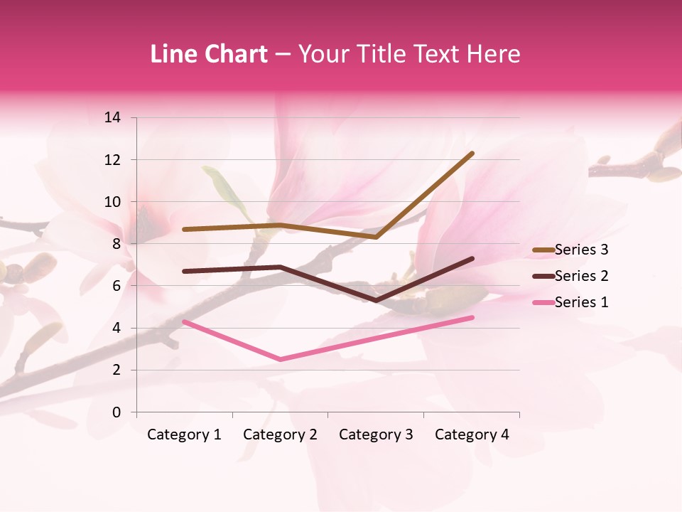 Pink Spring Flowers With Reflection PowerPoint Template