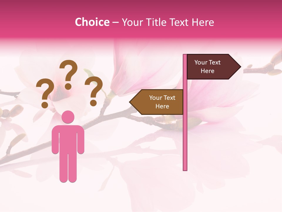 Pink Spring Flowers With Reflection PowerPoint Template