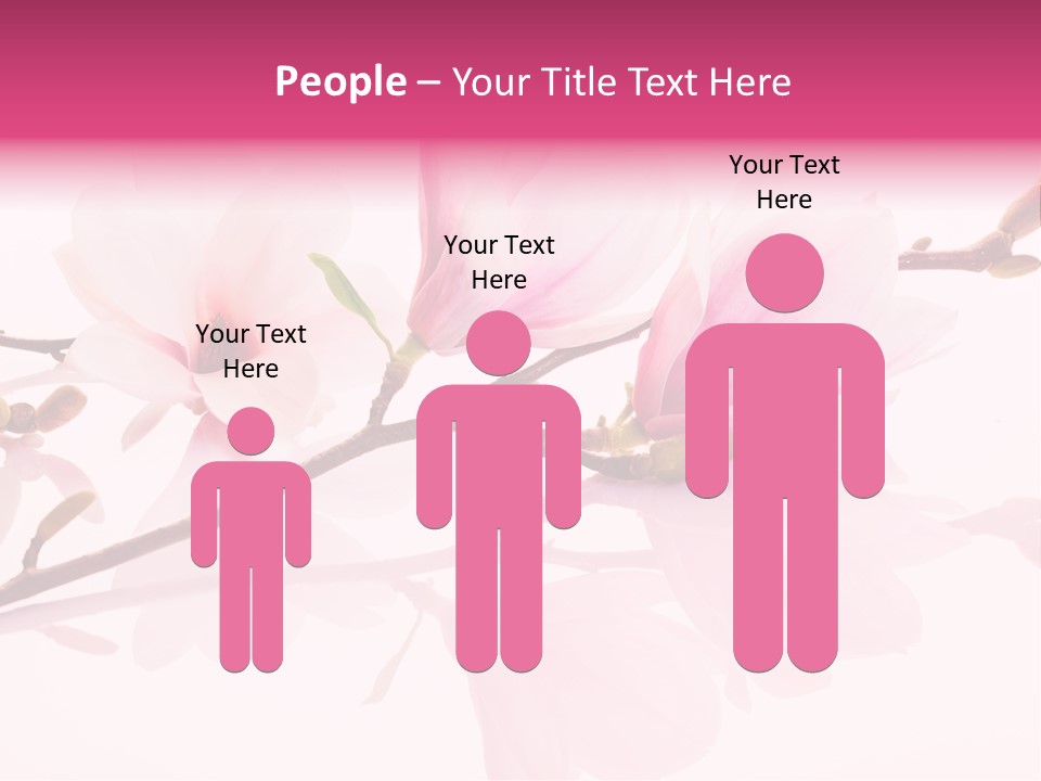 Pink Spring Flowers With Reflection PowerPoint Template