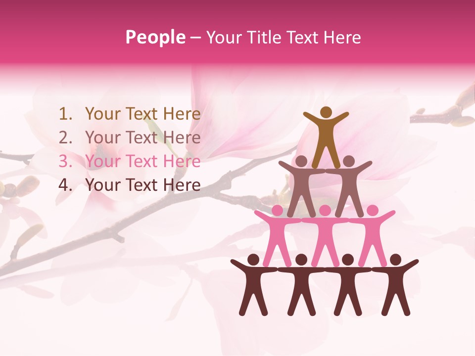 Pink Spring Flowers With Reflection PowerPoint Template