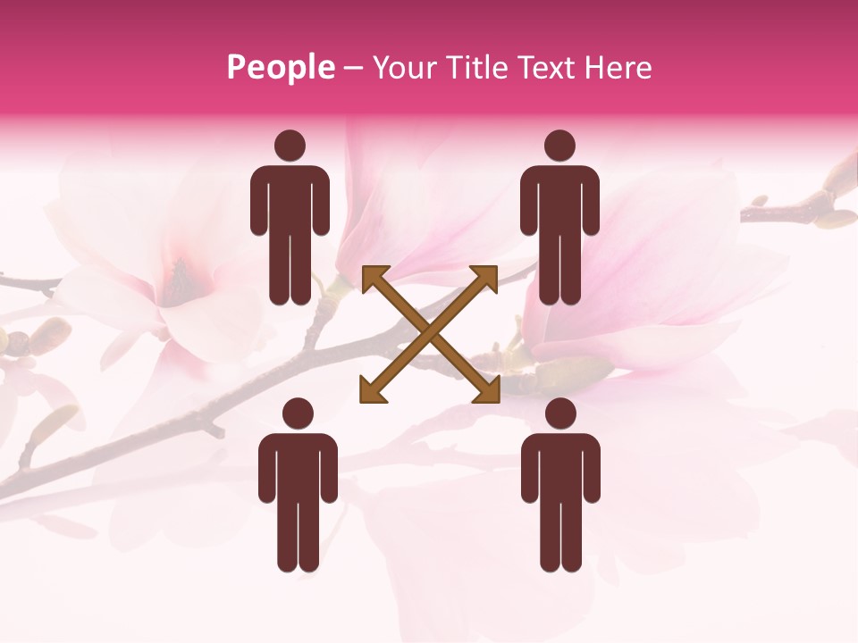 Pink Spring Flowers With Reflection PowerPoint Template