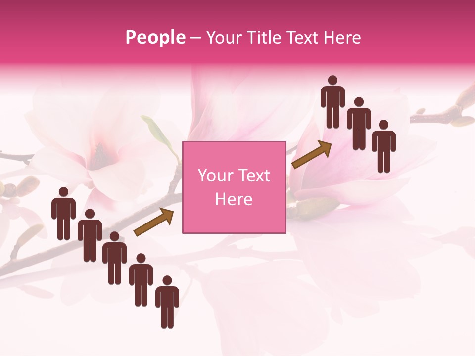 Pink Spring Flowers With Reflection PowerPoint Template