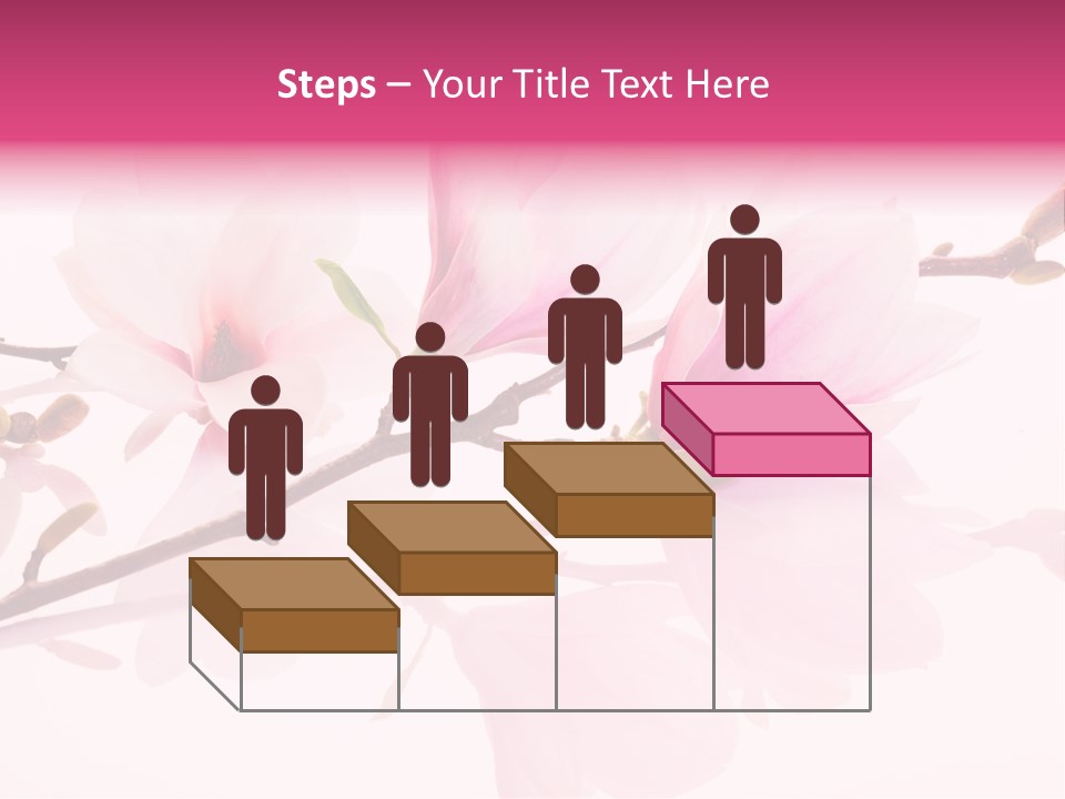 Pink Spring Flowers With Reflection PowerPoint Template
