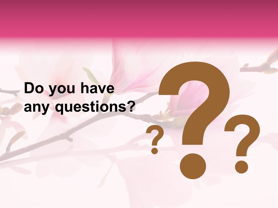 Pink Spring Flowers With Reflection PowerPoint Template