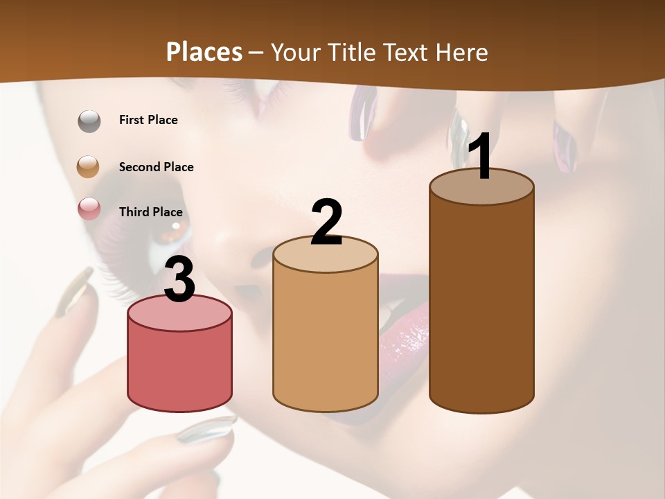 Brunette Cosmetic Golden PowerPoint Template