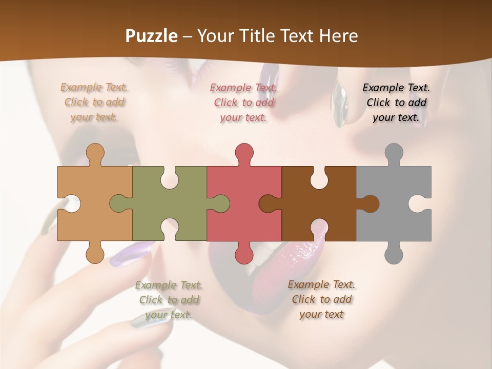 Brunette Cosmetic Golden PowerPoint Template