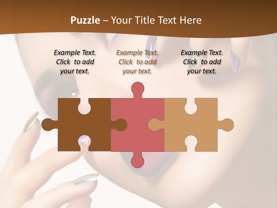 Brunette Cosmetic Golden PowerPoint Template