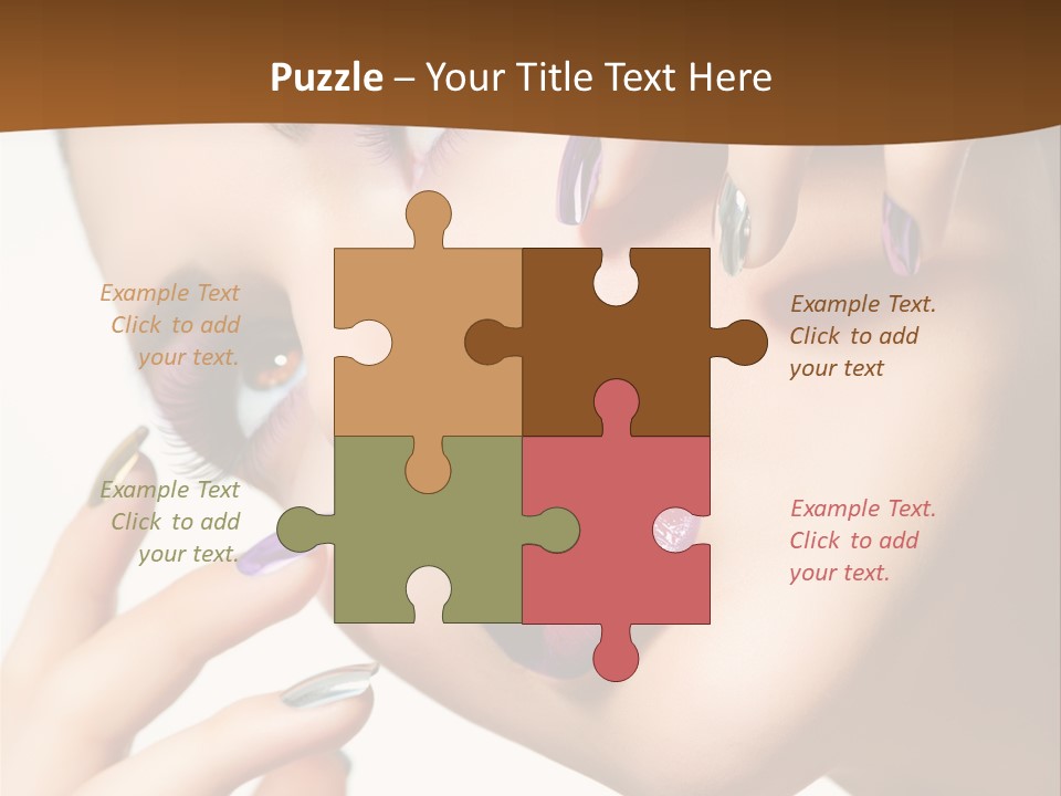 Brunette Cosmetic Golden PowerPoint Template