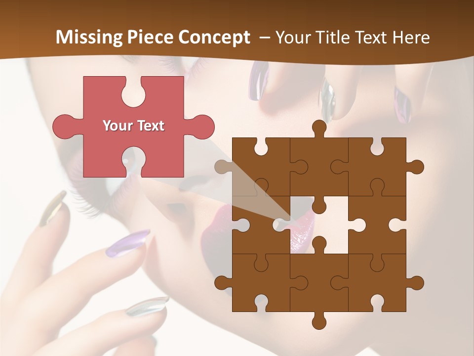 Brunette Cosmetic Golden PowerPoint Template