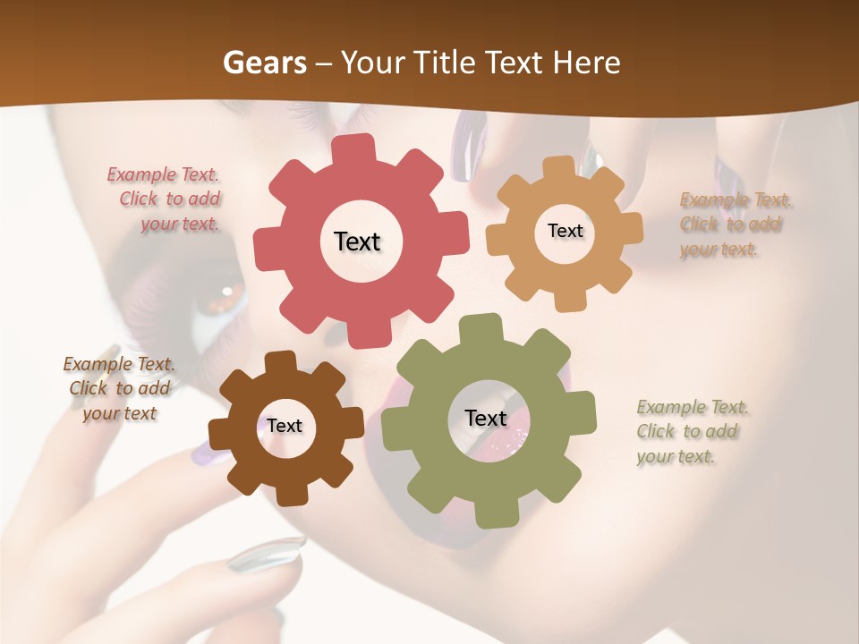 Brunette Cosmetic Golden PowerPoint Template