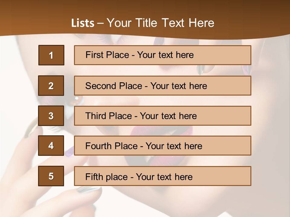 Brunette Cosmetic Golden PowerPoint Template
