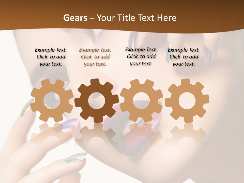 Brunette Cosmetic Golden PowerPoint Template