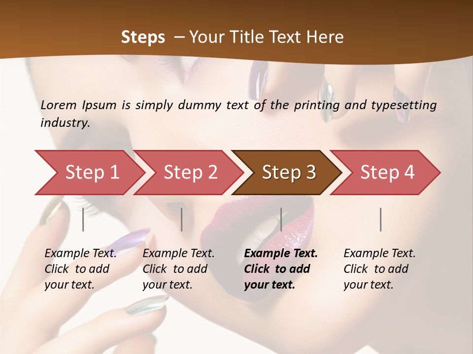 Brunette Cosmetic Golden PowerPoint Template