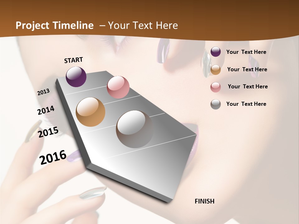 Brunette Cosmetic Golden PowerPoint Template