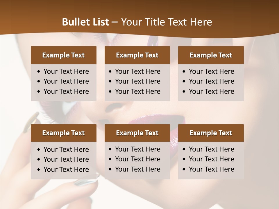 Brunette Cosmetic Golden PowerPoint Template