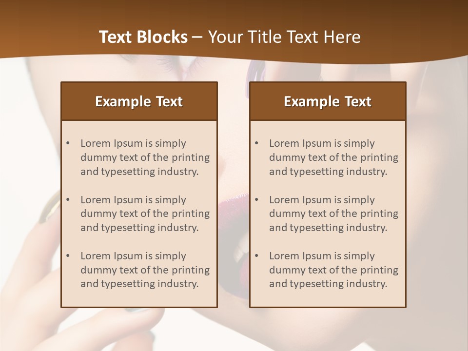 Brunette Cosmetic Golden PowerPoint Template