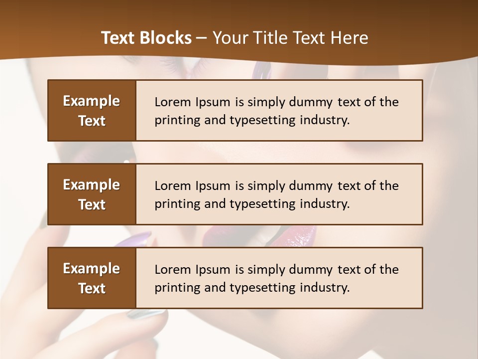 Brunette Cosmetic Golden PowerPoint Template