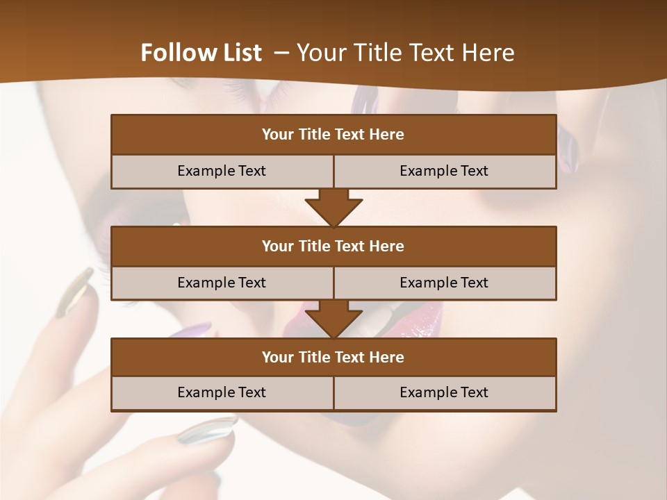 Brunette Cosmetic Golden PowerPoint Template