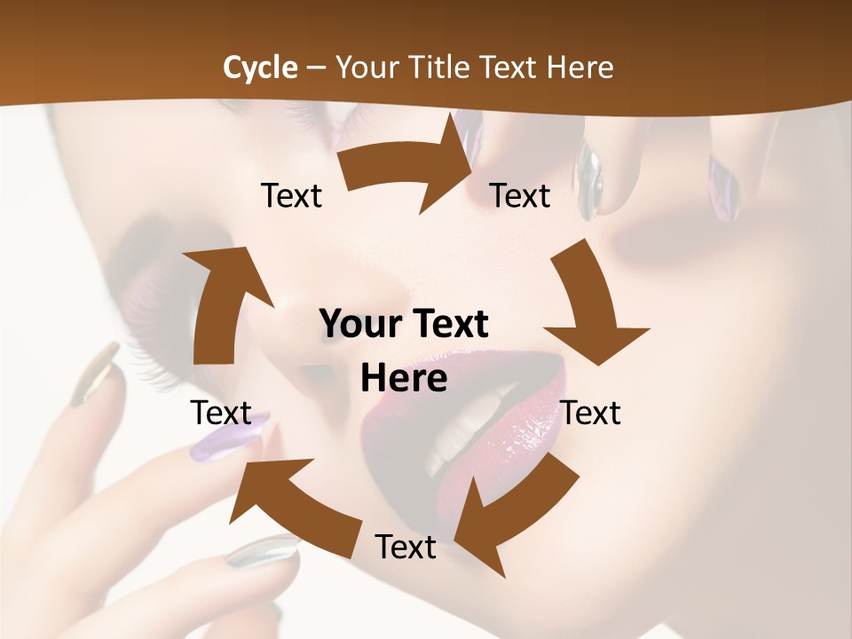 Brunette Cosmetic Golden PowerPoint Template