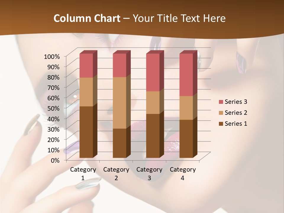 Brunette Cosmetic Golden PowerPoint Template