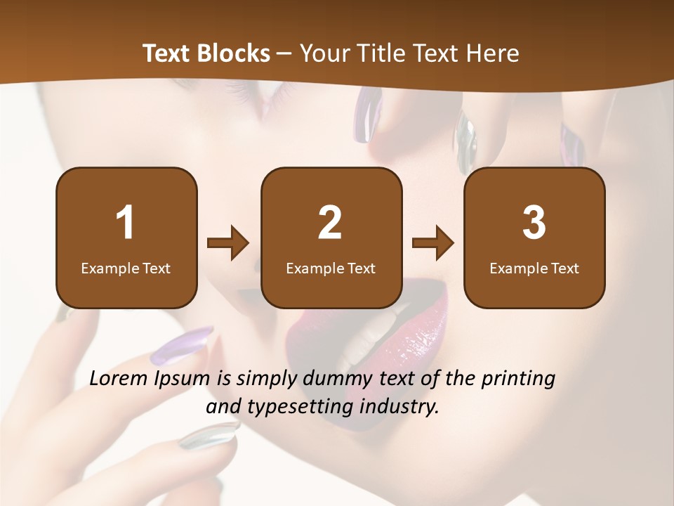 Brunette Cosmetic Golden PowerPoint Template