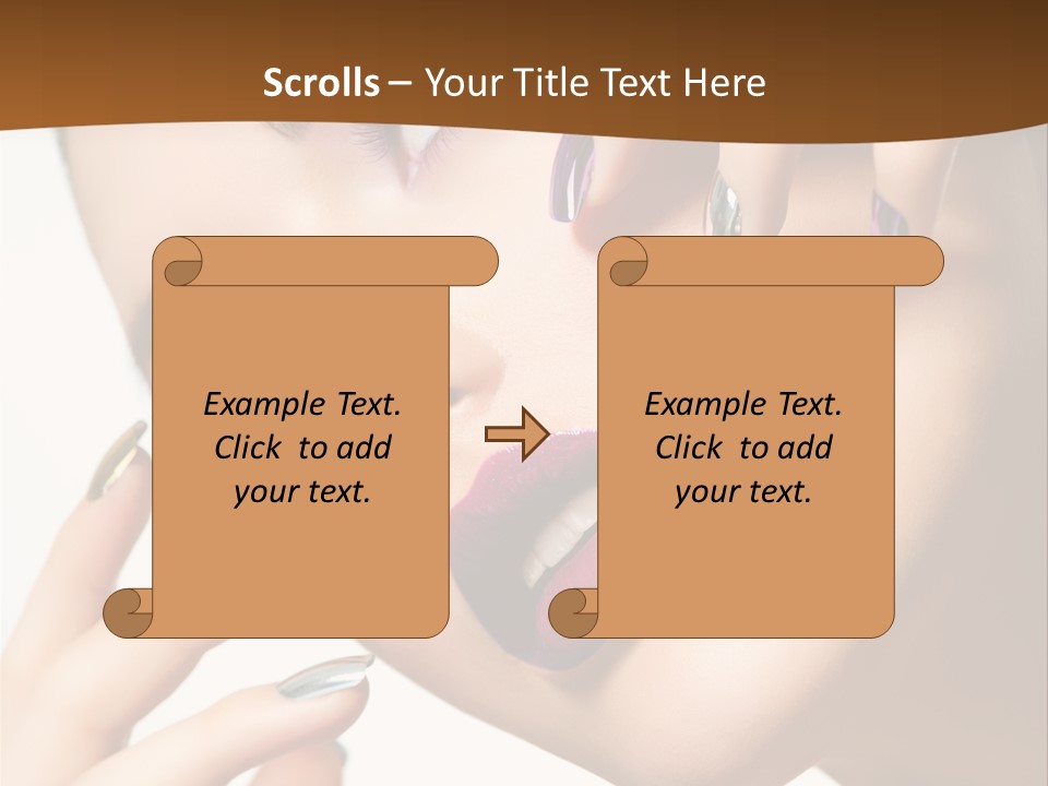 Brunette Cosmetic Golden PowerPoint Template