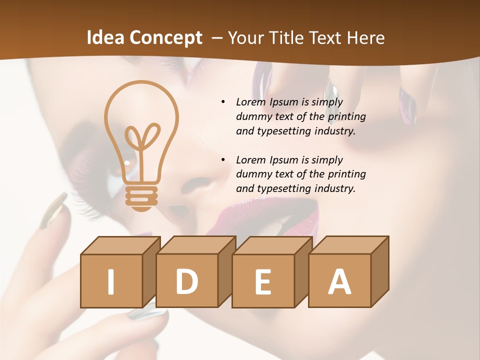 Brunette Cosmetic Golden PowerPoint Template