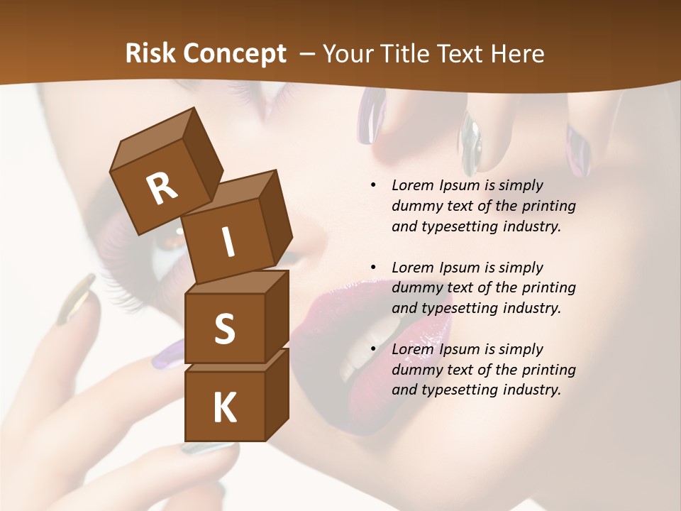 Brunette Cosmetic Golden PowerPoint Template