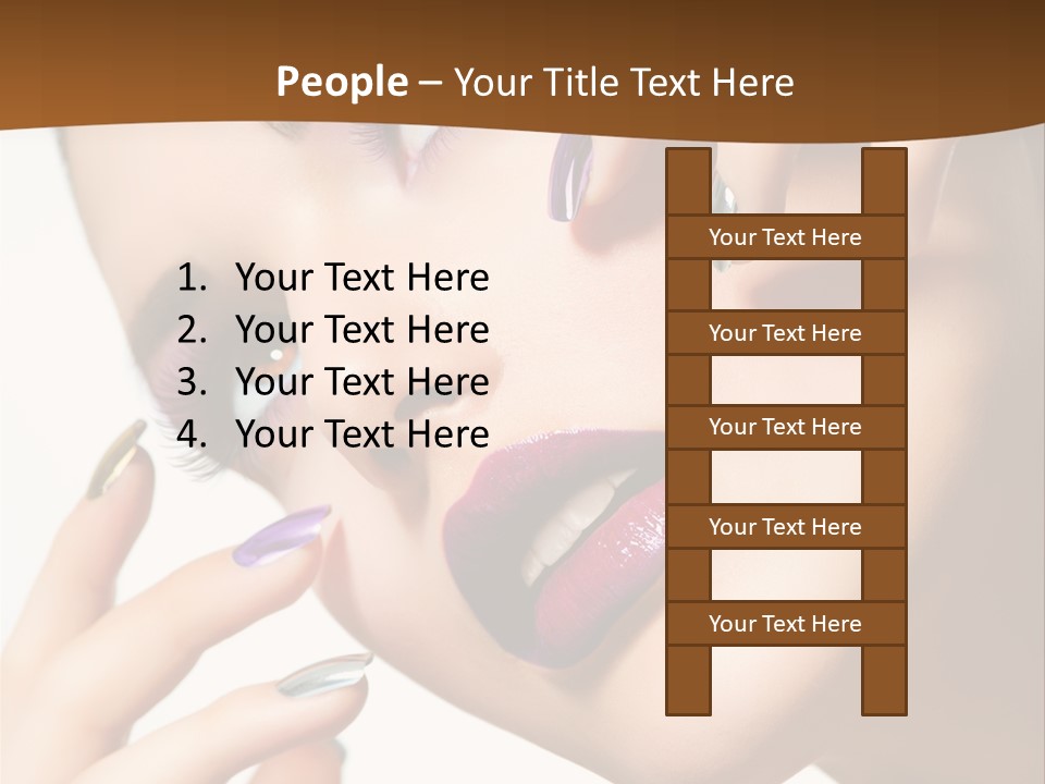 Brunette Cosmetic Golden PowerPoint Template