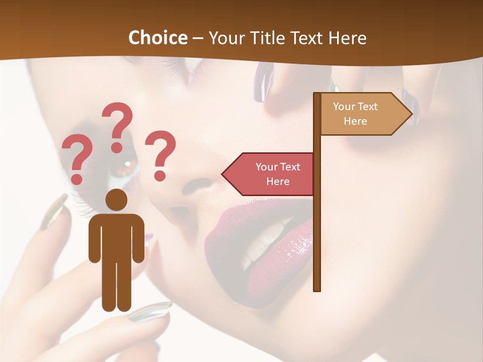 Brunette Cosmetic Golden PowerPoint Template