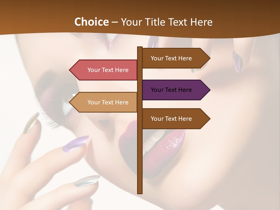 Brunette Cosmetic Golden PowerPoint Template
