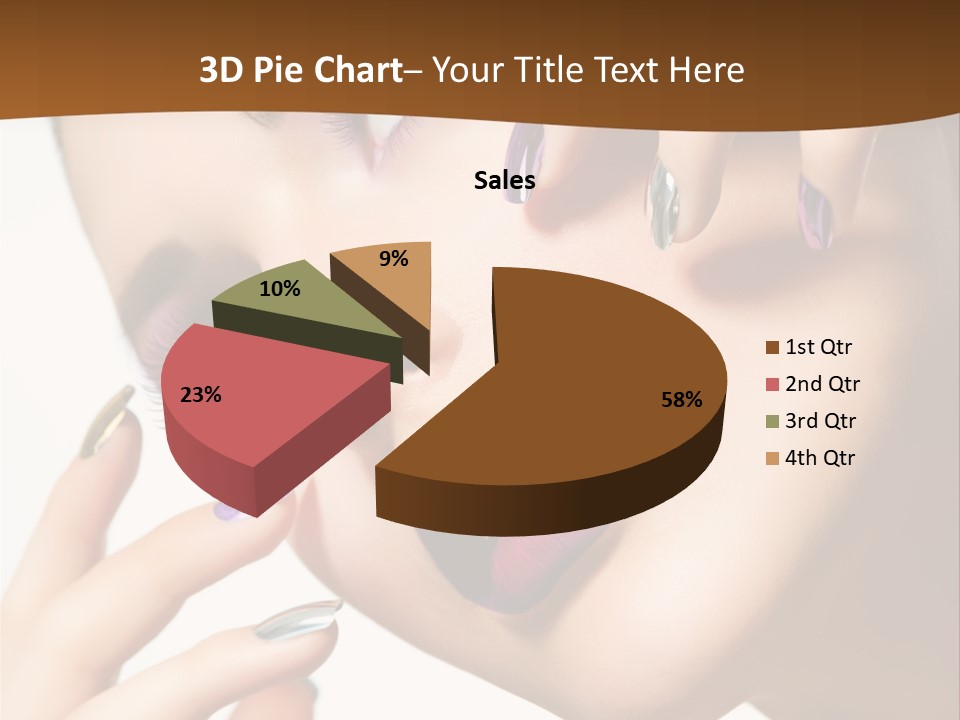 Brunette Cosmetic Golden PowerPoint Template