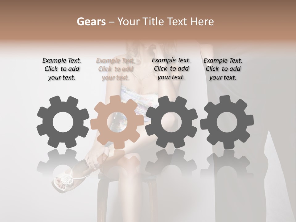 Young Tenderness Hugging PowerPoint Template