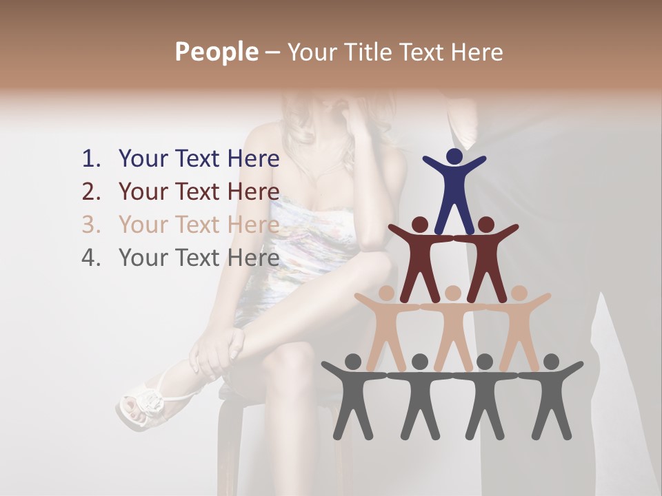 Young Tenderness Hugging PowerPoint Template