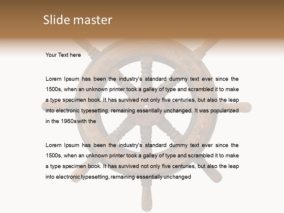 Sailing Rudder Wooden PowerPoint Template